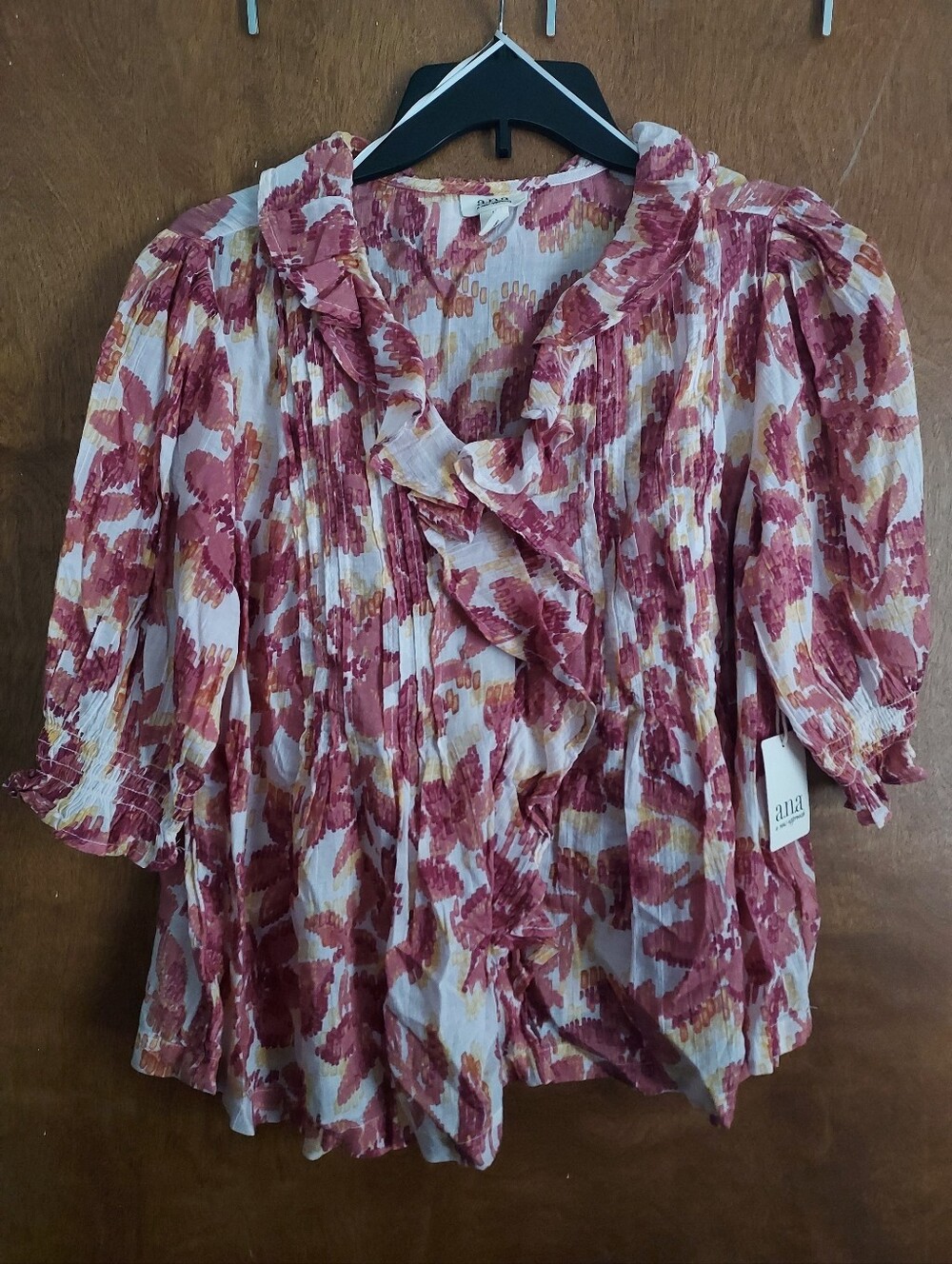 ana Floral Ruffle Blouse NWT
